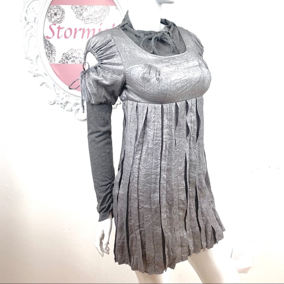 Carmen Dresses & Skirts - Carmen / Silk Pleated Cold Shoulder Silver  Dress